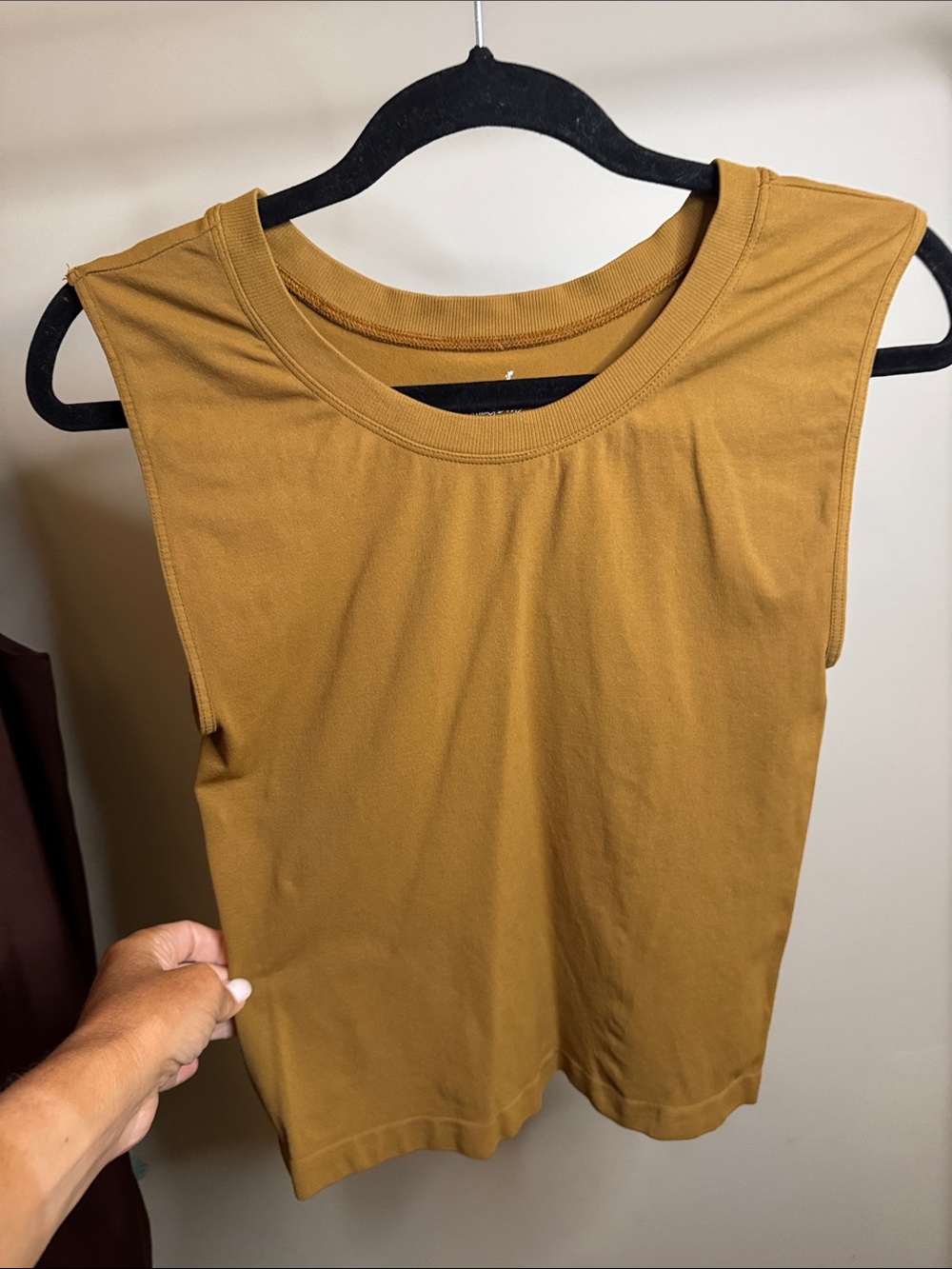 Free People Crewneck Sleeveless Tank in Mustard